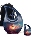 Cross Theme Large Urn With 1 Keepsake Urn