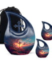 Cross Theme Large Urn With 2 Keepsake Urn
