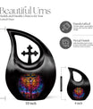 10-inch Cross Drop design large memorial urn