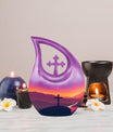 10 Inch Cross Drop Memorial Urn, Mini Urn for Ashes, includes Velvet Pouch