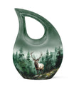 10-inch Deer themed Cross Drop large urn