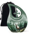 10-inch Deer themed Cross Drop large urn