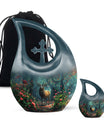 Deer Theme Large Urn With 1 Keepsake Urn