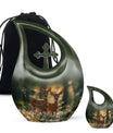 Deer Family Theme Large Urn With 1 Keepsake Urn