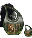 Deer Family Theme Large Urn With 1 Keepsake Urn