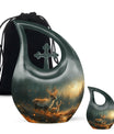 Deer Family Theme Large Urn With 1 Keepsake Urn