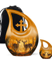 Deer Family Theme Large Urn With 1 Keepsake Urn