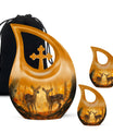 Deer Family Theme Large Urn With 2 Keepsake Urn