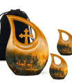 Deer Family Theme Large Urn With 2 Keepsake Urn