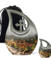 Deer Family Theme Large Urn With 1 Keepsake Urn