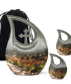 Deer Family Theme Large Urn With 2 Keepsake Urn