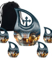 Basketball Theme Large Urn With 4 Keepsake Urn