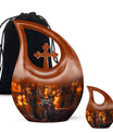 Deer Theme Large Urn With 1 Keepsake Urn