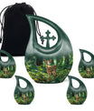 Deer Theme Large Urn With 4 Keepsake Urn