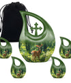 Deer Theme Large Urn With 4 Keepsake Urn