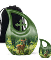 Deer Theme Large Urn With 1 Keepsake Urn