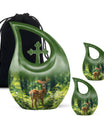 Deer Theme Large Urn With 2 Keepsake Urn