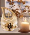 10-inch Cowboy Urn with Cross Drop design