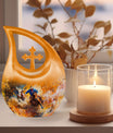 10-inch Cowboy Themed Cross Drop Cremation Urn