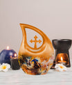 10-inch Cowboy Themed Cross Drop Cremation Urn