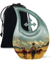 Cowboy-themed Cross Drop Modern Urn