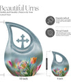 10 Inch Tulip Urn, Metal Cremation Urn