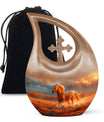 Horse Theme Large Urn 10 Inch