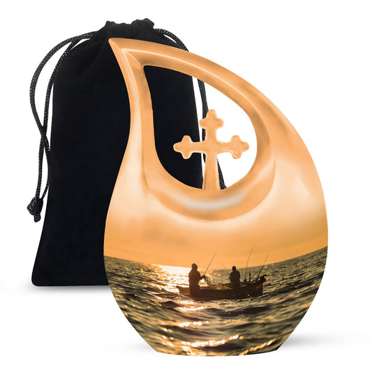 10 inch affordable fishing cremation urn