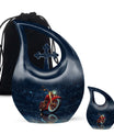 Fishing Theme Large Urn With 1 Keepsake Urn