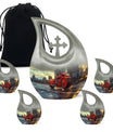 Motorcycle Theme Large Urn With 4 Keepsake Urn
