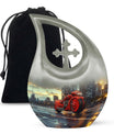 Motorcycle Theme Large Urn 10 Inch