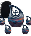 Motorcycle Theme Large Urn With 4 Keepsake Urn