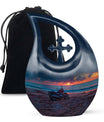 Motorcycle Theme Large Urn 10 Inch