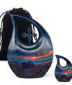 Motorcycle Theme Large Urn With 1 Keepsake Urn