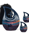 Motorcycle Theme Large Urn With 2 Keepsake Urn