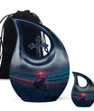 Motorcycle Theme Large Urn With 1 Keepsake Urn