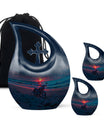 Motorcycle Theme Large Urn With 2 Keepsake Urn