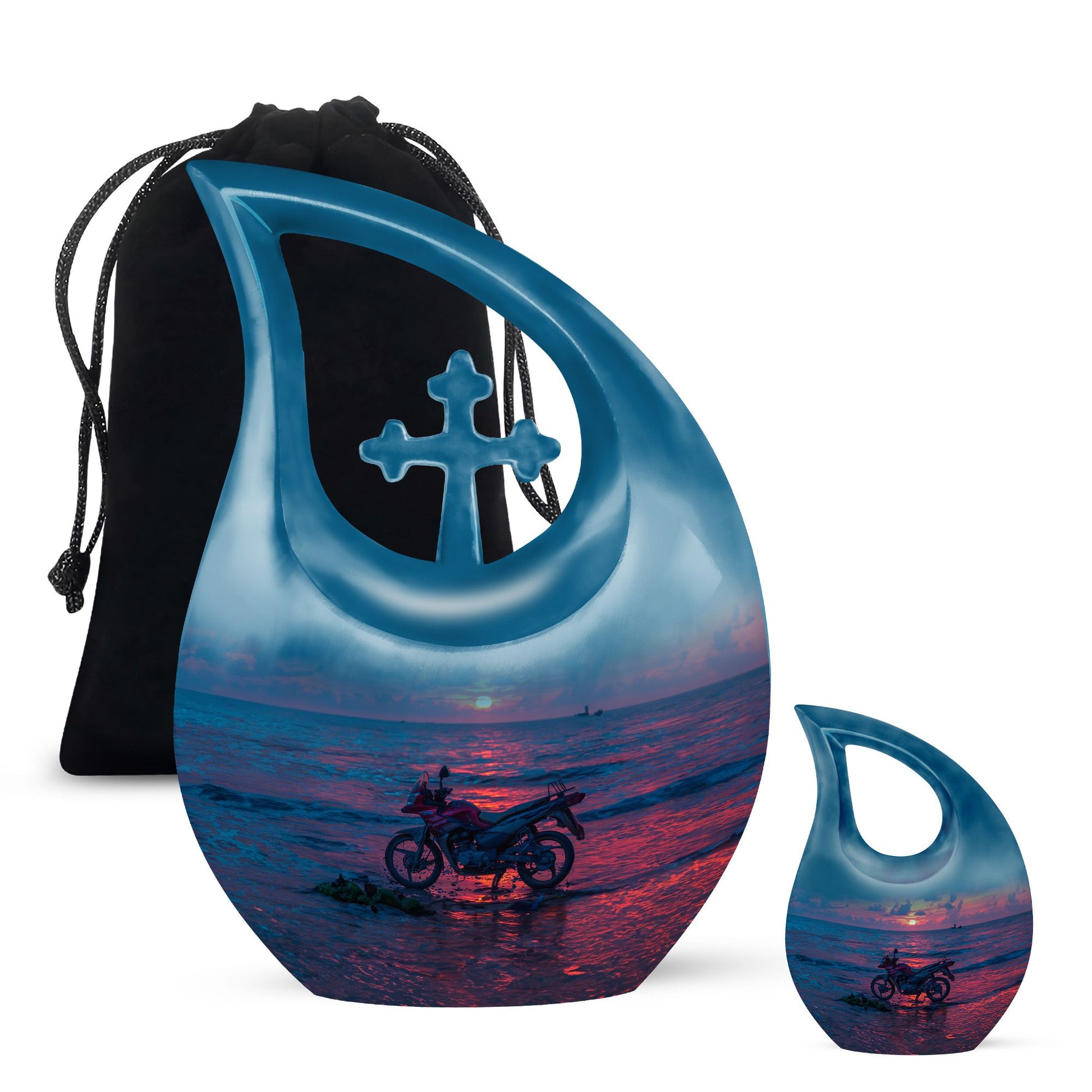 Motorcycle Reverence: Affordable Embracing Journey Memorial Urn