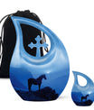 Horse Theme Large Urn With 1 Keepsake Urn