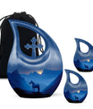 Horse Theme Large Urn With 2 Keepsake Urn