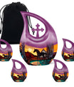 Horse Theme Large Urn With 4 Keepsake Urn