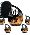 Horse Theme Large Urn With 4 Keepsake Urn