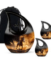 Horse Theme Large Urn With 2 Keepsake Urn