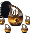 Horse Theme Large Urn With 4 Keepsake Urn