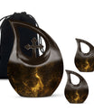 10-inch custom mom peacock urn with cross drop design, 