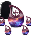 Nebula Galaxy Theme Large Urn With 4 Keepsake Urn