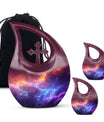 Nebula Galaxy Theme Large Urn With 2 Keepsake Urn