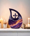 A 10-inch Nebula Galaxy Urn with Cross Drop design 