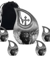 10 Inch Lion Urn with Cross Drop Design,