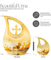 10-inch Lion Themed Cross Drop Dad Urn